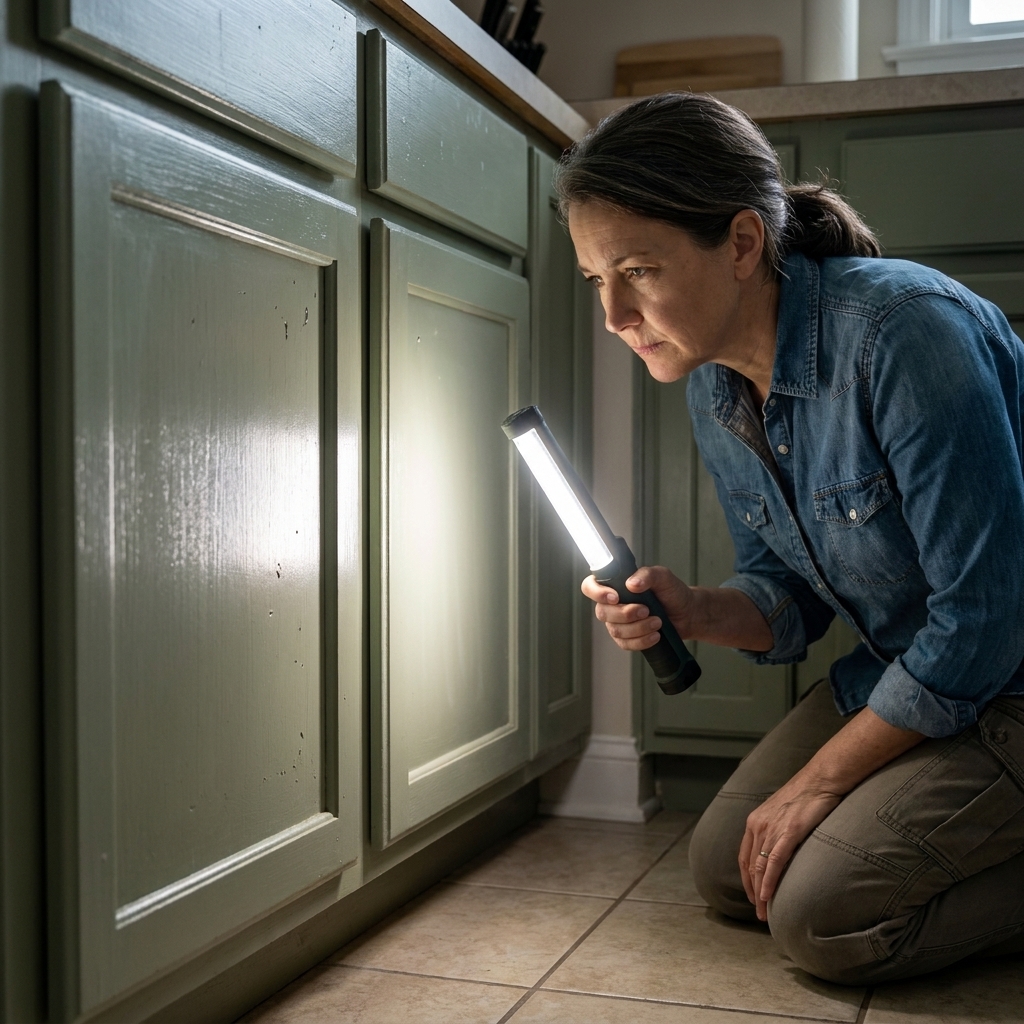 Raking Light for Cabinet Painting