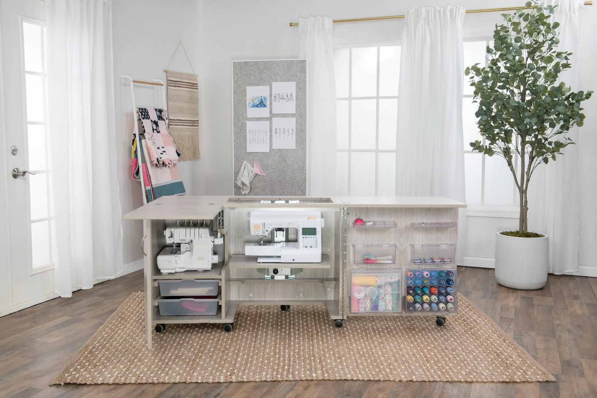 Fit a Fold-Out Sewing Table Without Blocking the Room