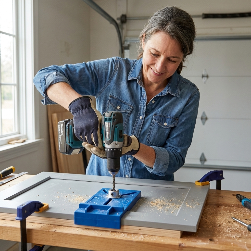Kitchen Cabinet Hardware Placement and Drill Jig Guide