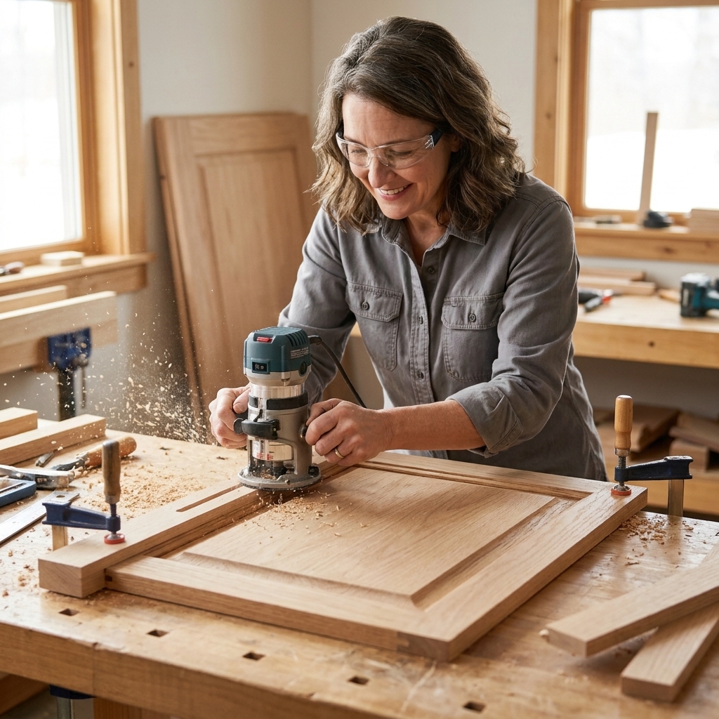 How to Cut Out Cabinet Door Panels for Glass or Cane