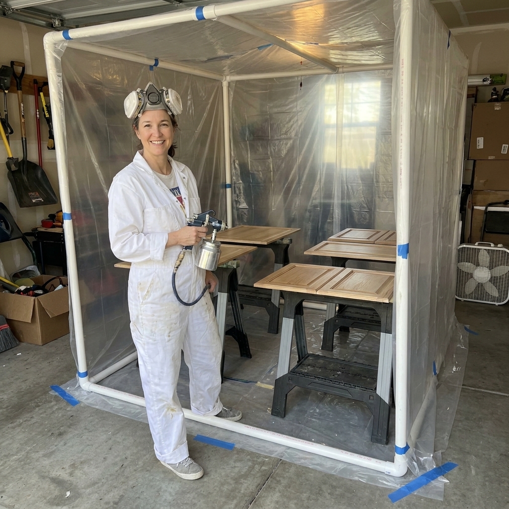 Cheap DIY Garage Spray Booth and Drying Rack